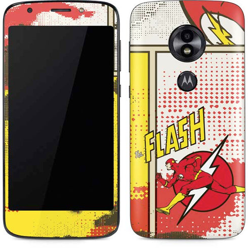 DC Comics The Flash Vintage Action Pose Pattern Moto E5 Play Skin